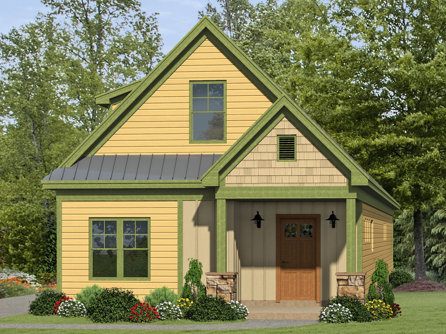 Cottage home plan (ThePlanCollection: Plan #196-1053)