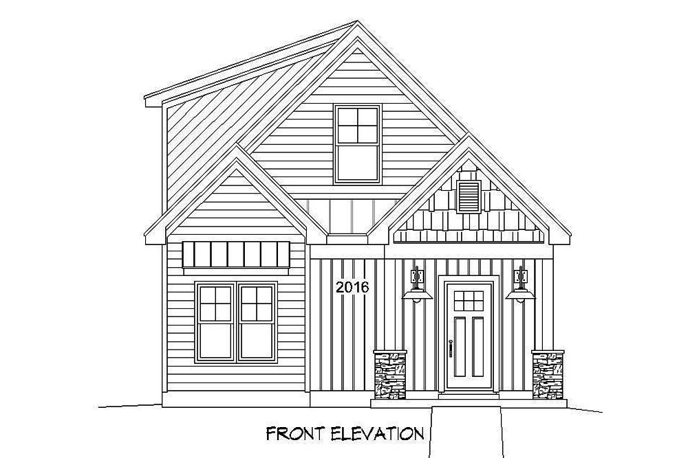 Home Plan Front Elevation of this 3-Bedroom,1997 Sq Ft Plan -196-1056