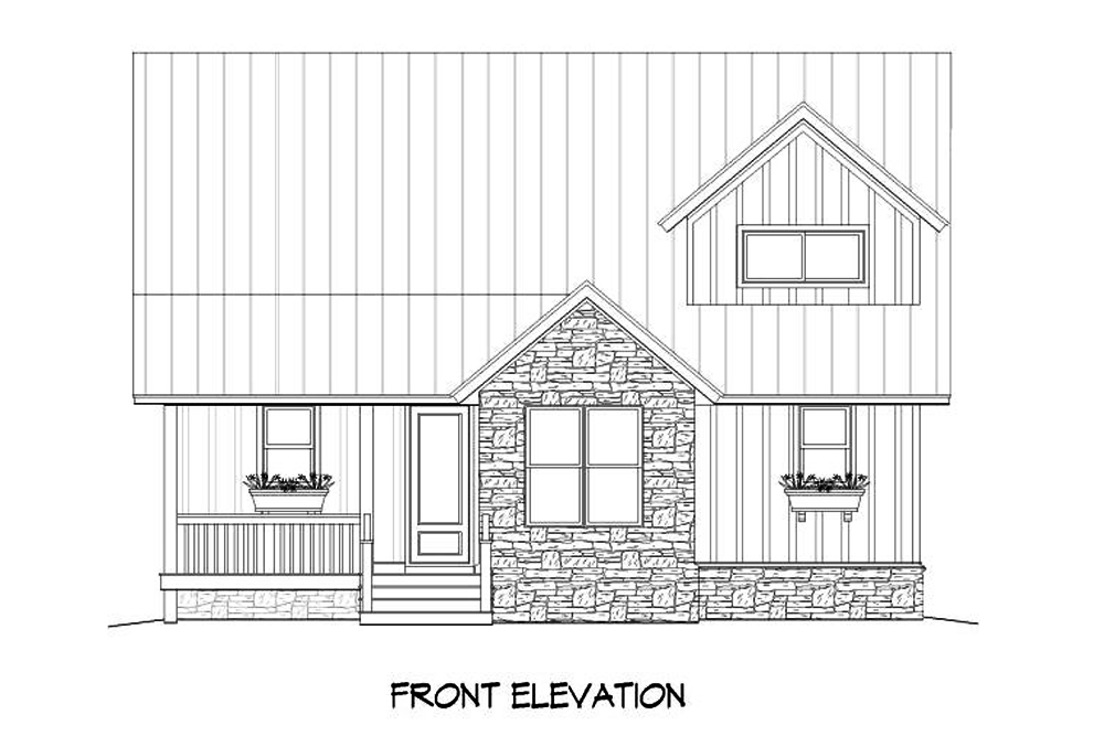 Home Plan Front Elevation of this 3-Bedroom,1850 Sq Ft Plan -196-1057