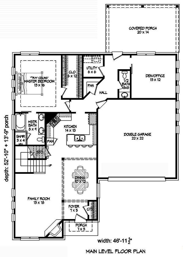 Floor Plan First Story of Contemporary Plan #196-1058