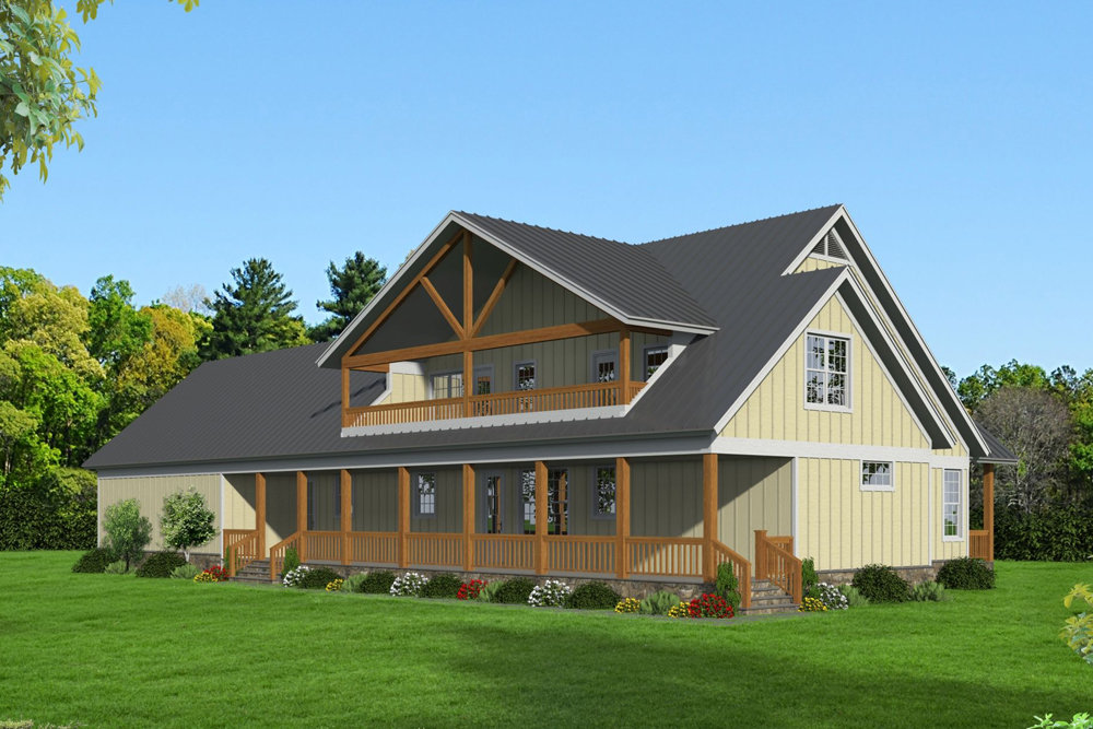 Rear View of this 4-Bedroom, 2700 Sq Ft Plan - 196-1059