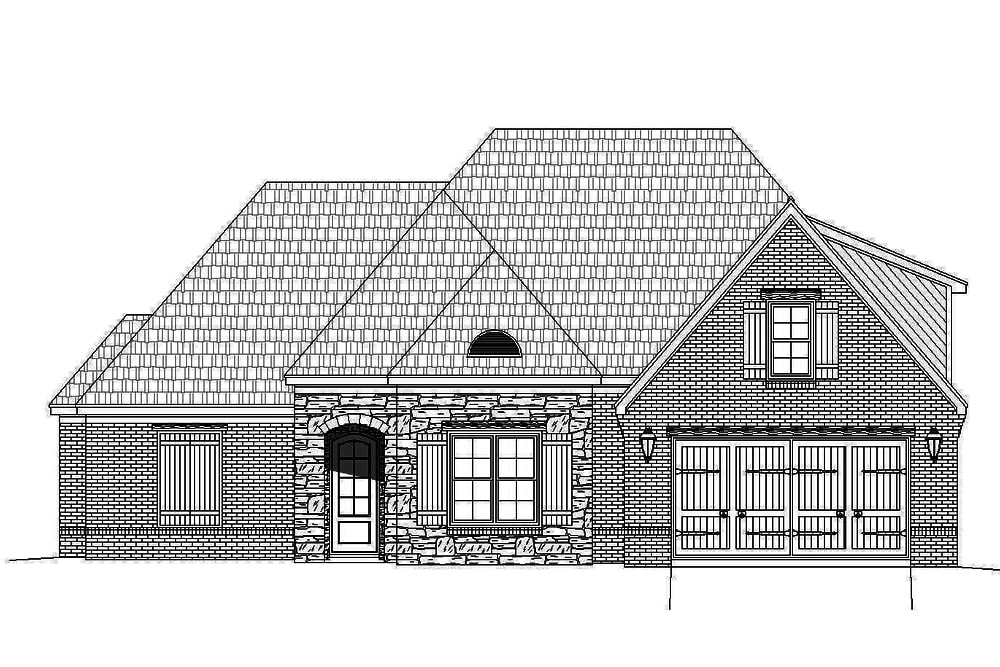 Home Plan Front Elevation of this 4-Bedroom,2964 Sq Ft Plan -196-1060