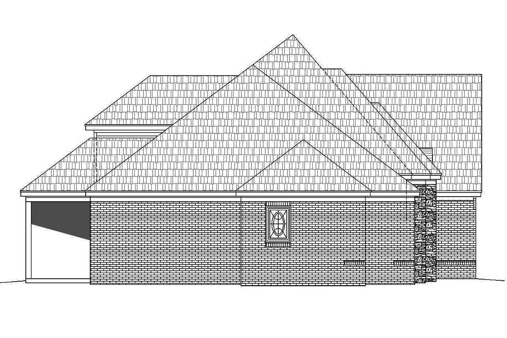 Home Plan Left Elevation of this 4-Bedroom,2964 Sq Ft Plan -196-1060