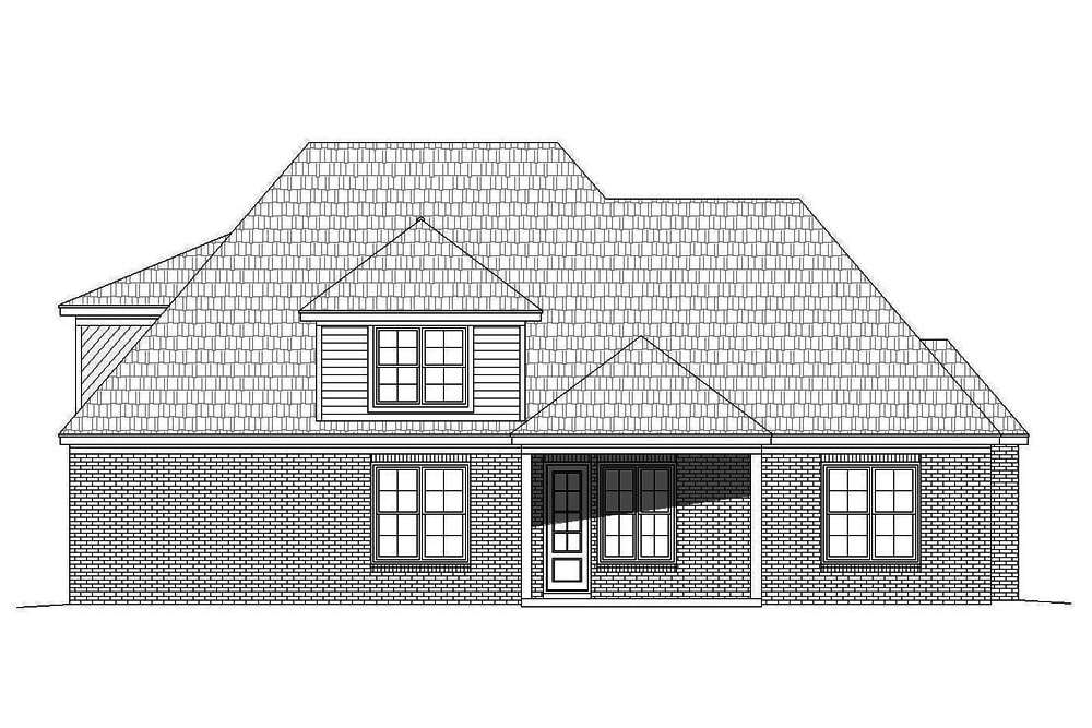 Home Plan Rear Elevation of this 4-Bedroom,2964 Sq Ft Plan -196-1060
