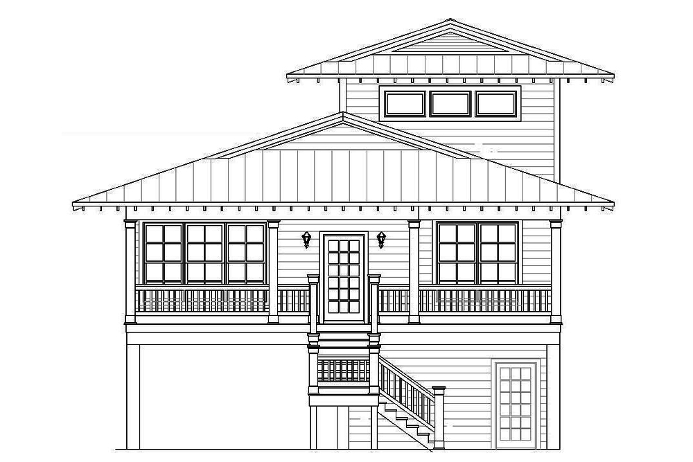Home Plan Front Elevation of this 4-Bedroom,2000 Sq Ft Plan -196-1061