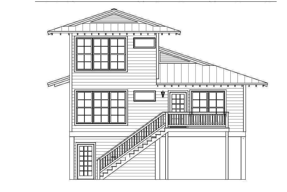 Home Plan Rear Elevation of this 4-Bedroom,2000 Sq Ft Plan -196-1061