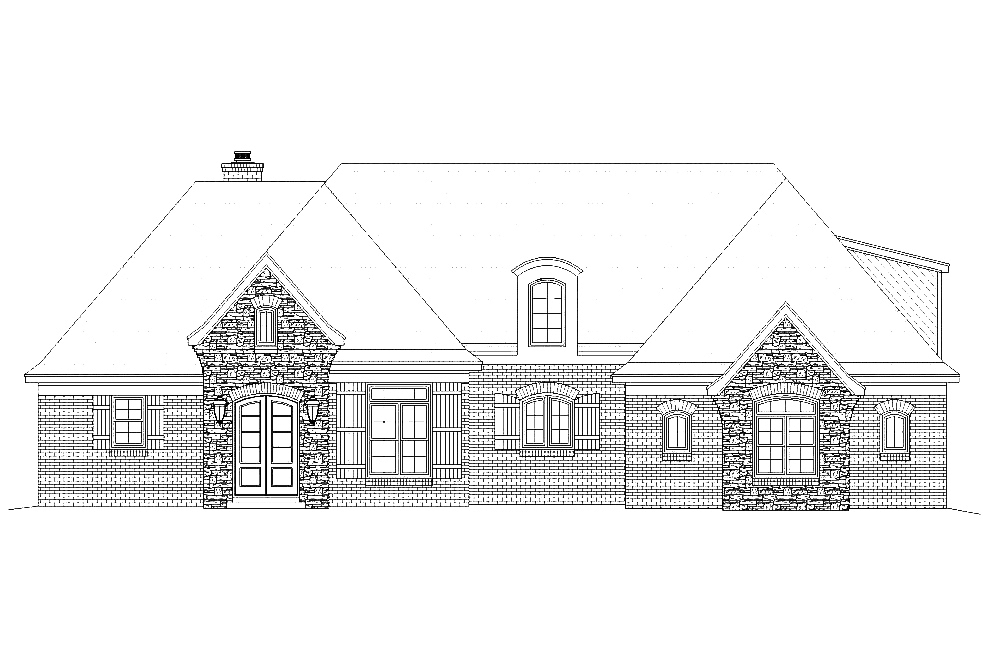 Home Plan Front Elevation of this 4-Bedroom,3500 Sq Ft Plan -196-1062