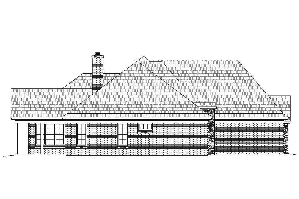 Home Plan Left Elevation of this 4-Bedroom,3500 Sq Ft Plan -196-1062