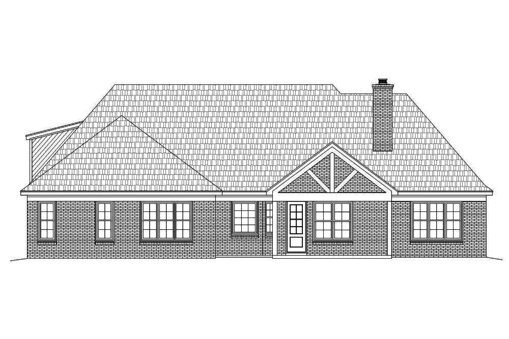 Home Plan Rear Elevation of this 4-Bedroom,3500 Sq Ft Plan -196-1062