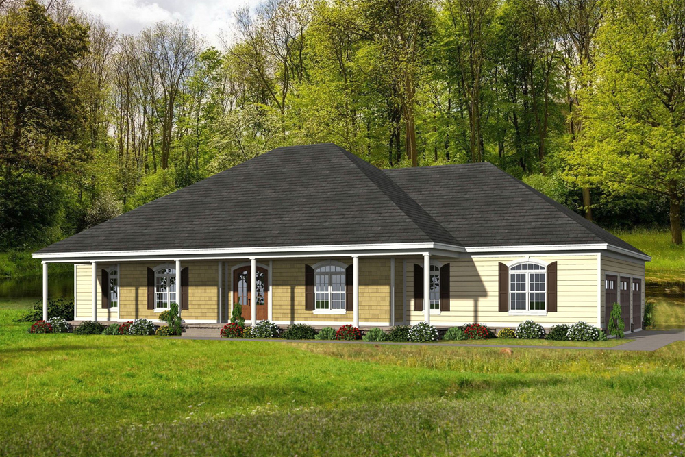 Rear View of this 4-Bedroom, 3491 Sq Ft Plan - 196-1063