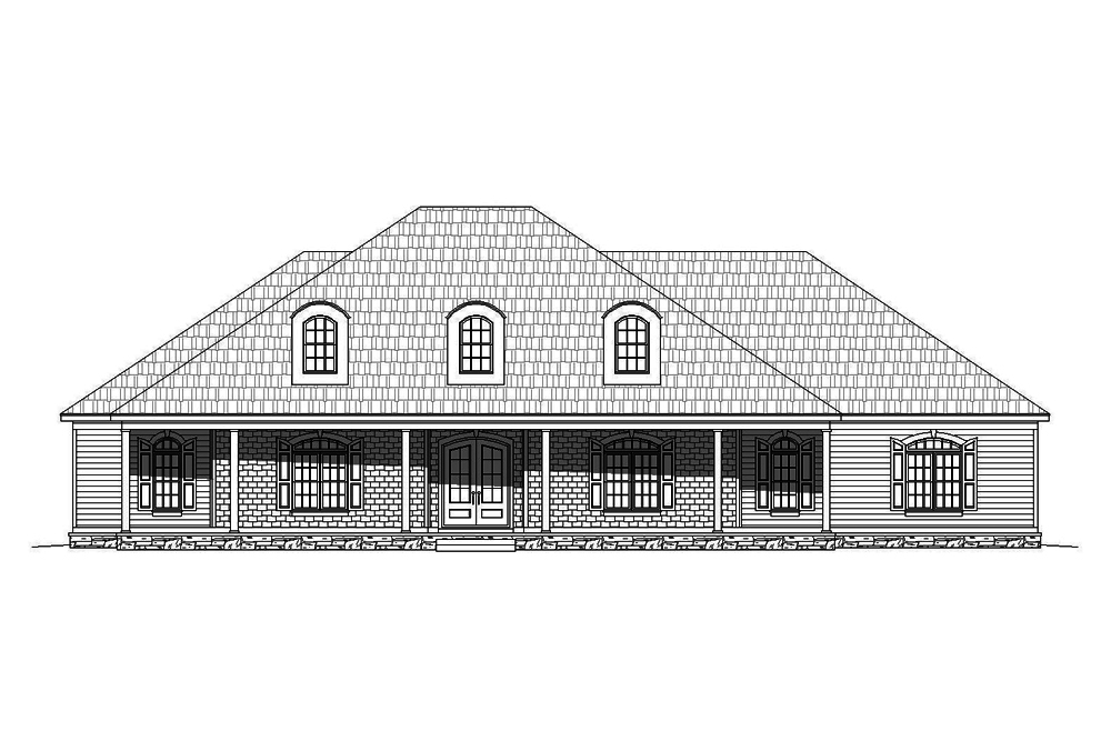 Home Plan Front Elevation of this 4-Bedroom,3491 Sq Ft Plan -196-1063