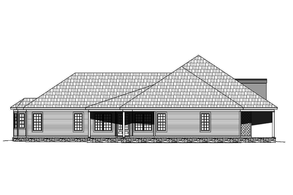 Home Plan Left Elevation of this 4-Bedroom,3491 Sq Ft Plan -196-1063