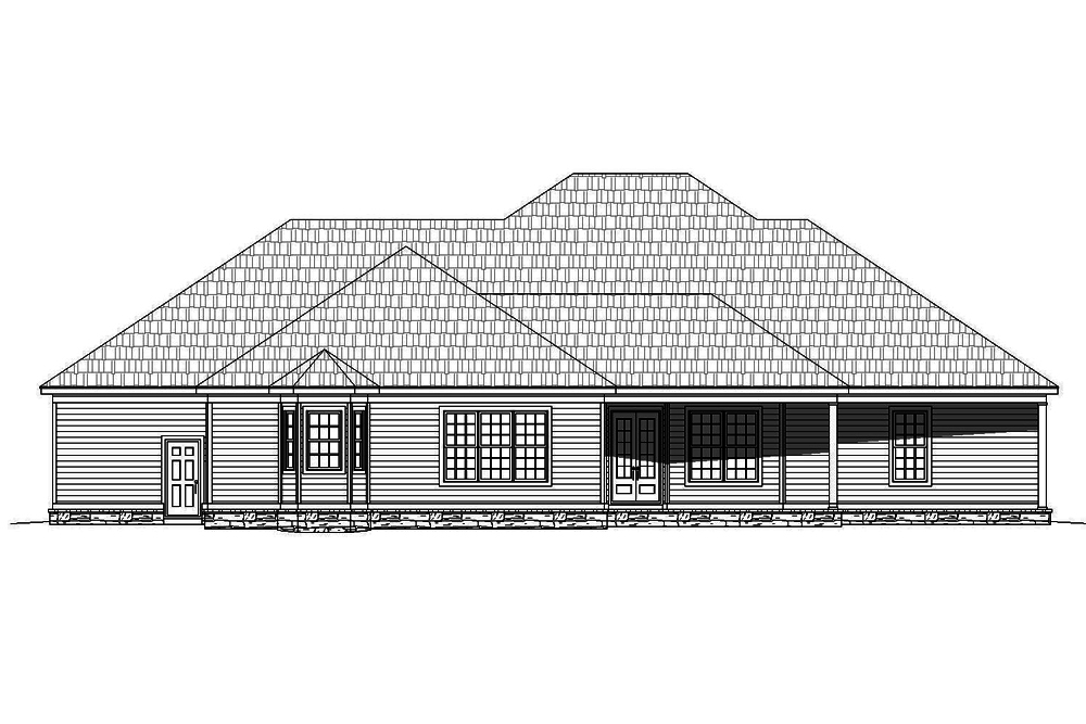 Home Plan Rear Elevation of this 4-Bedroom,3491 Sq Ft Plan -196-1063