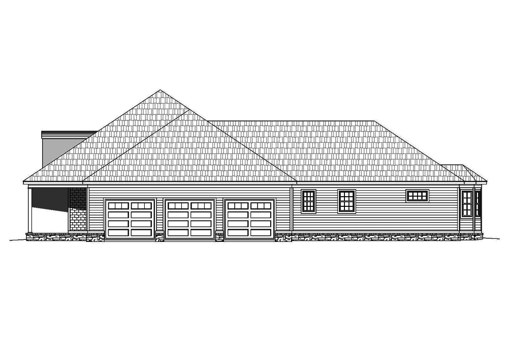 Home Plan Right Elevation of this 4-Bedroom,3491 Sq Ft Plan -196-1063