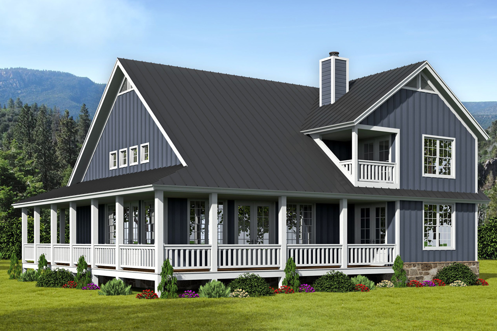 Rear View of this 3-Bedroom, 2095 Sq Ft Plan - 196-1065