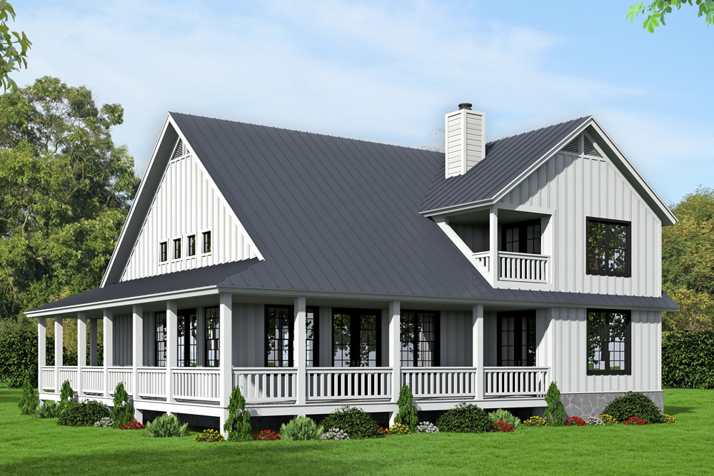 Rear View of this 3-Bedroom, 2095 Sq Ft Plan - 196-1065