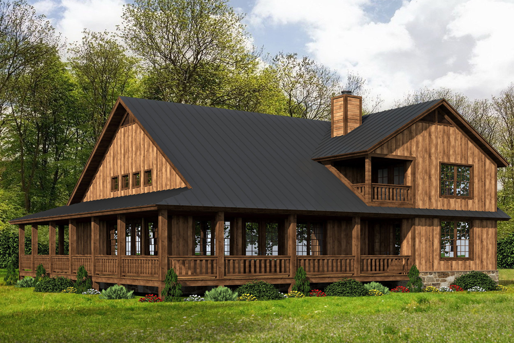 Rear View of this 3-Bedroom, 2095 Sq Ft Plan - 196-1065