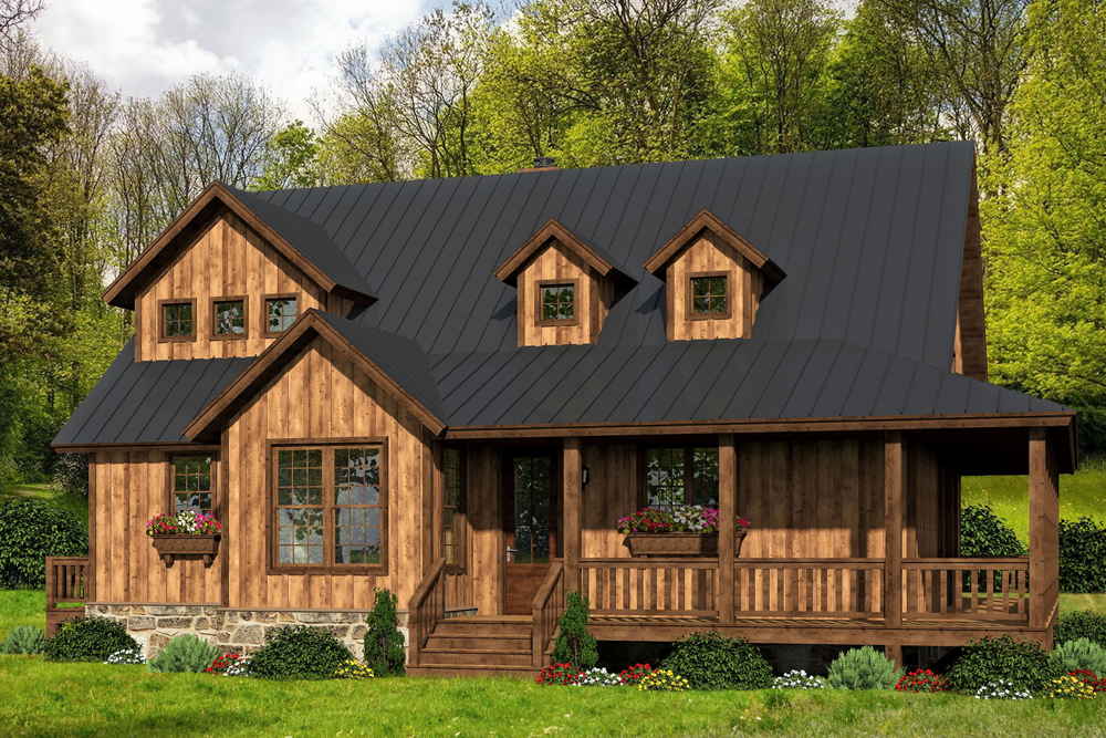 Rear View of this 3-Bedroom, 2095 Sq Ft Plan - 196-1065