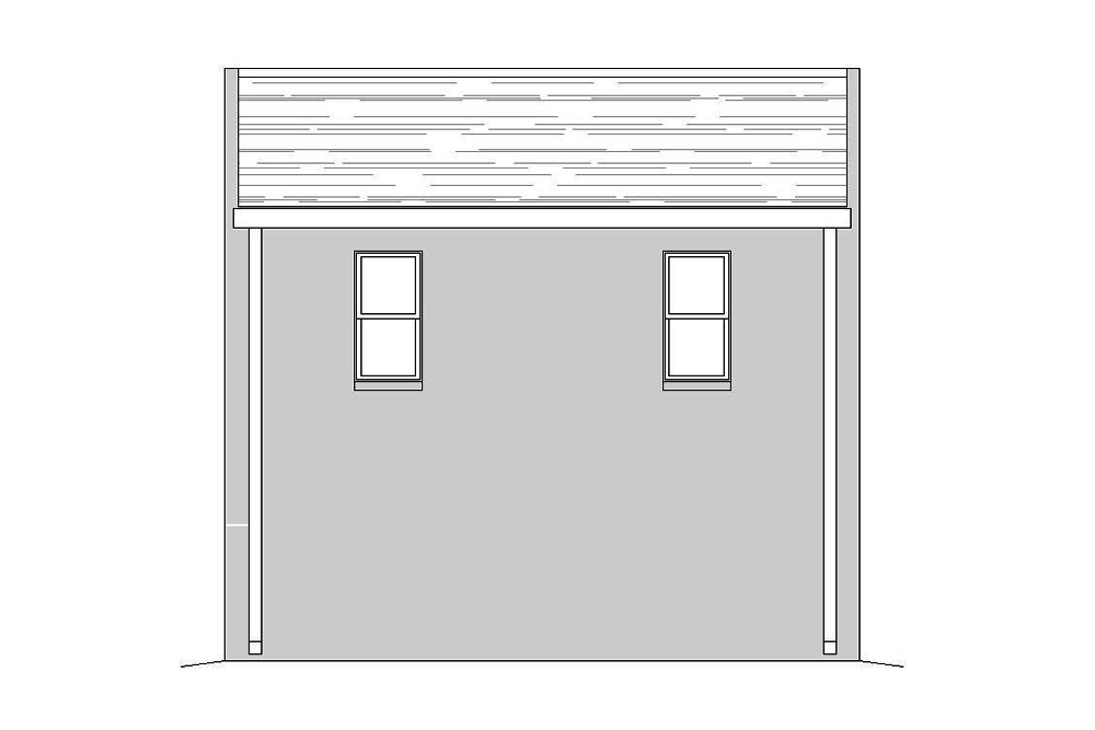 Home Plan Rear Elevation of this 2-Bedroom,817 Sq Ft Plan -196-1066