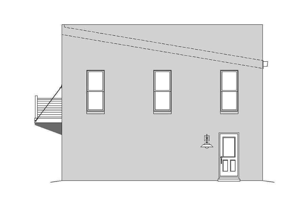Home Plan Right Elevation of this 2-Bedroom,817 Sq Ft Plan -196-1066