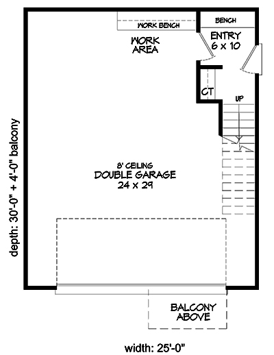 Floor Plan Garage of Modern Plan #196-1066