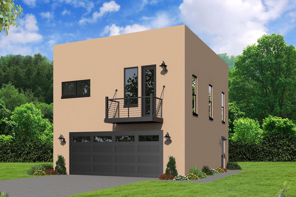 Modern home plan (ThePlanCollection: House Plan #196-1066)