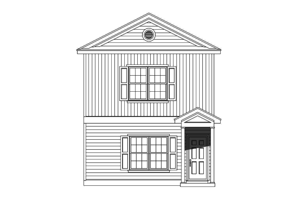 Home Plan Front Elevation of this 2-Bedroom,1140 Sq Ft Plan -196-1067