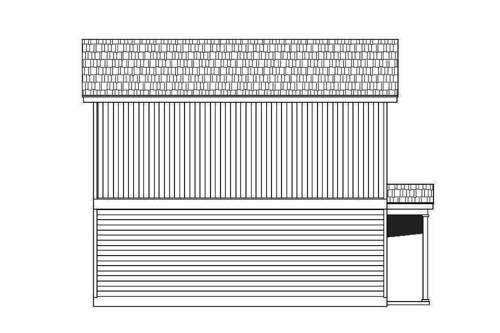 Home Plan Left Elevation of this 2-Bedroom,1140 Sq Ft Plan -196-1067