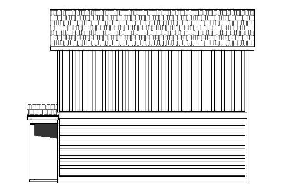 Home Plan Right Elevation of this 2-Bedroom,1140 Sq Ft Plan -196-1067