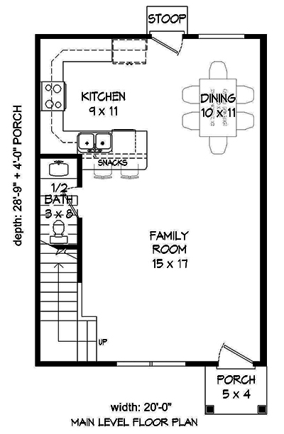 Floor Plan First Story of Traditional Plan #196-1067