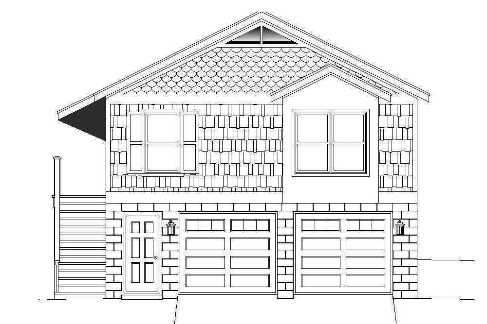 Home Plan Front Elevation of this 1-Bedroom,780 Sq Ft Plan -196-1068
