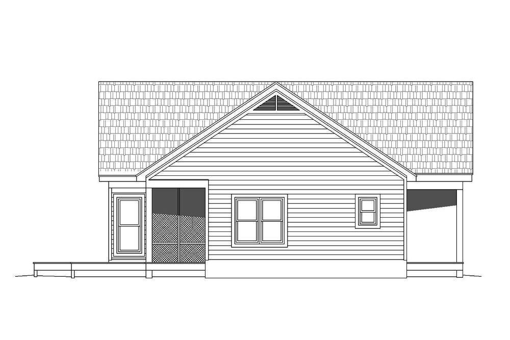 Home Plan Left Elevation of this 2-Bedroom,1273 Sq Ft Plan -196-1070