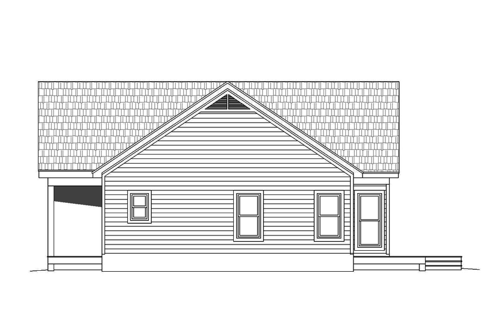 Home Plan Right Elevation of this 2-Bedroom,1273 Sq Ft Plan -196-1070