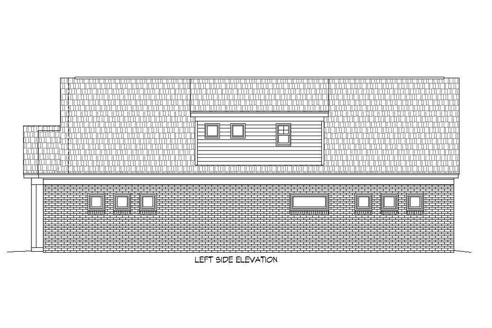 Home Plan Left Elevation of this 3-Bedroom,2591 Sq Ft Plan -196-1071