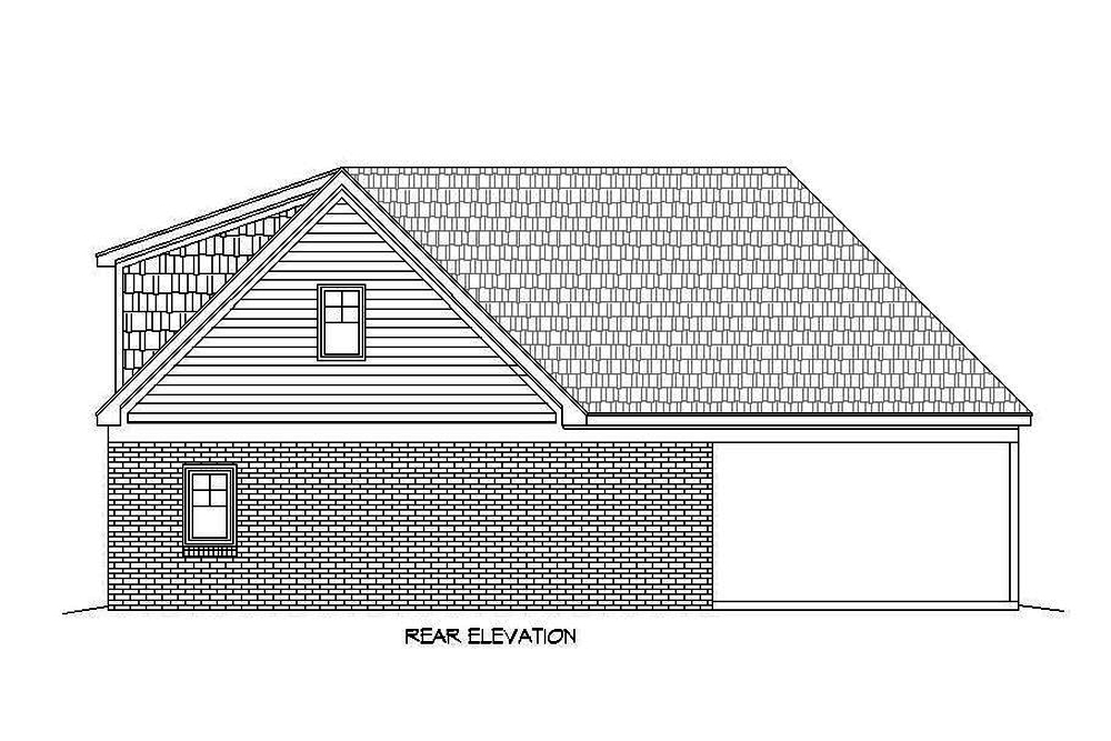 Home Plan Rear Elevation of this 3-Bedroom,2591 Sq Ft Plan -196-1071
