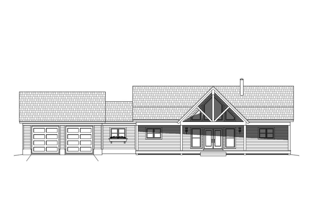 Home Plan Front Elevation of this 2-Bedroom,1650 Sq Ft Plan -196-1072