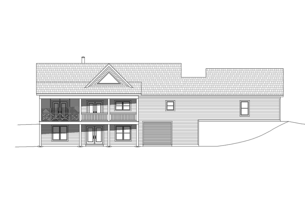 Home Plan Rear Elevation of this 2-Bedroom,1650 Sq Ft Plan -196-1072