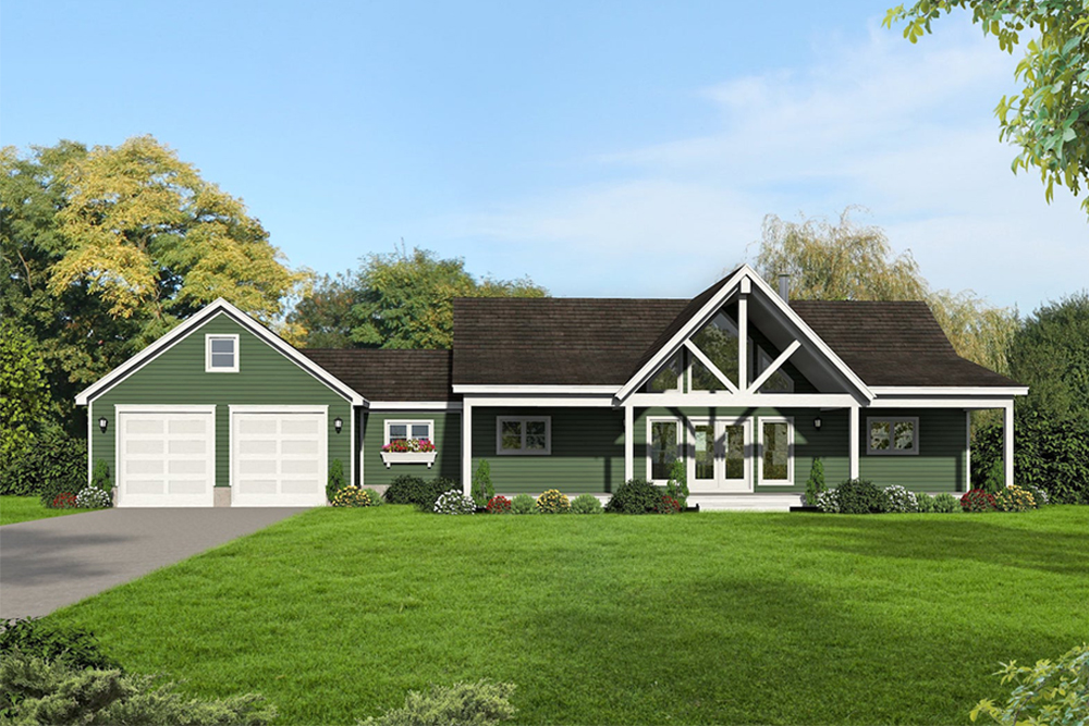 Front View of this 2-Bedroom, 1650 Sq Ft Plan - 196-1072