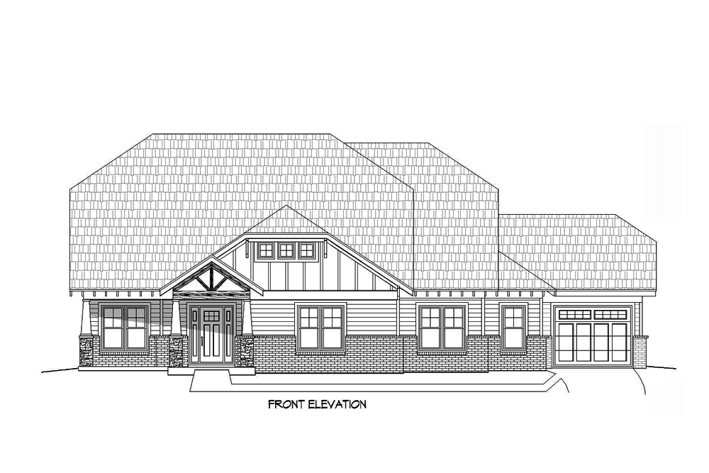 Home Plan Front Elevation of this 3-Bedroom,2304 Sq Ft Plan -196-1073