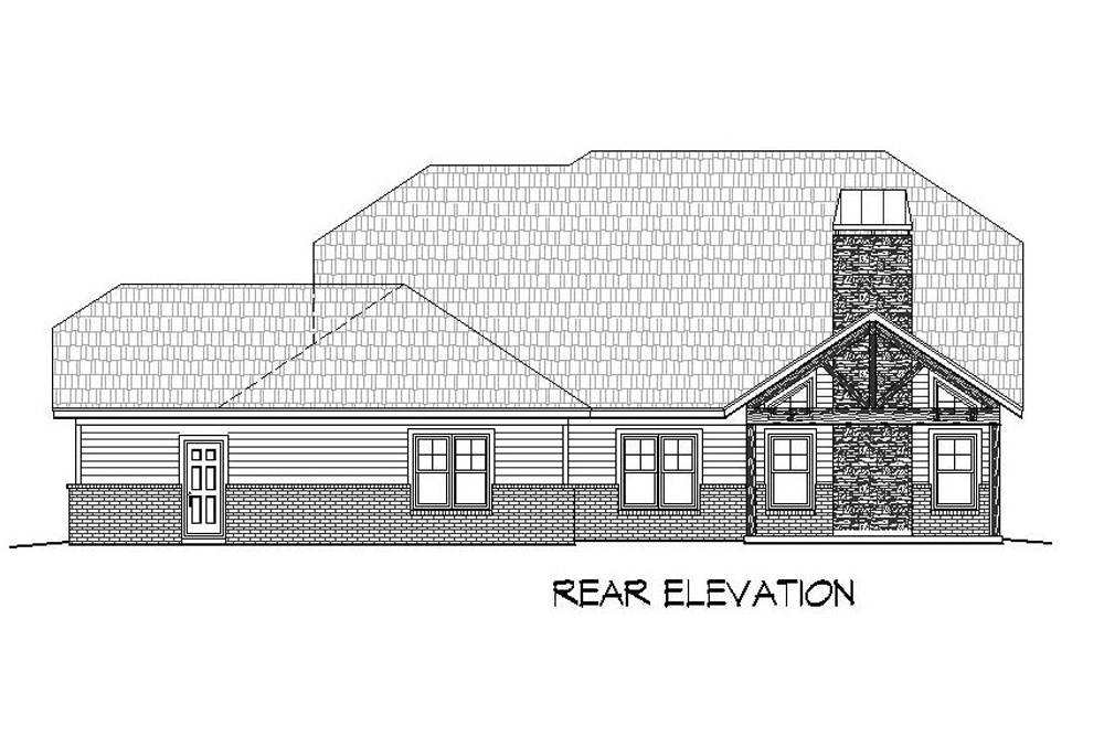 Home Plan Rear Elevation of this 3-Bedroom,2304 Sq Ft Plan -196-1073