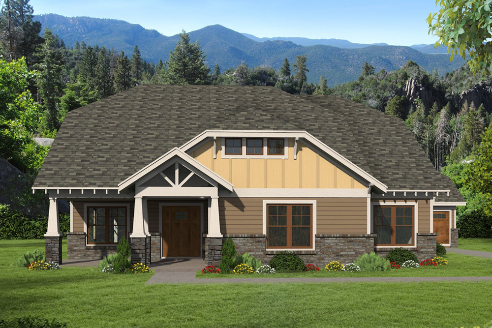 Cottage home (ThePlanCollection: Plan #196-1073)