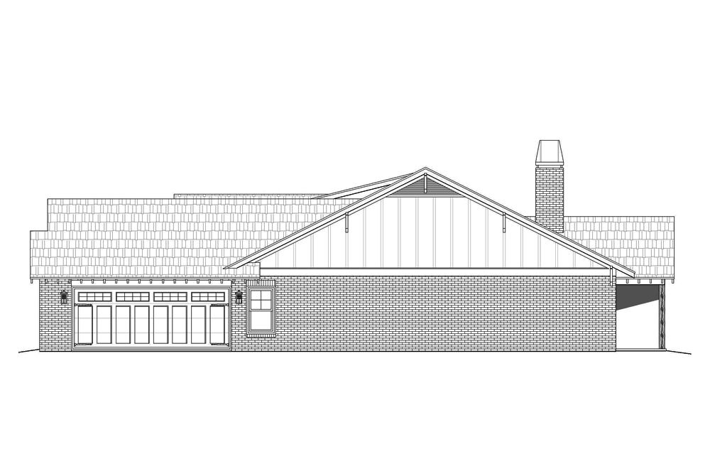 Home Plan Right Elevation of this 3-Bedroom,2500 Sq Ft Plan -196-1074