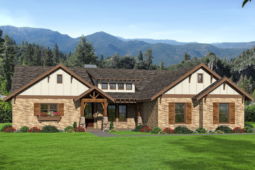 Ranch home (ThePlanCollection: Plan #196-1074)