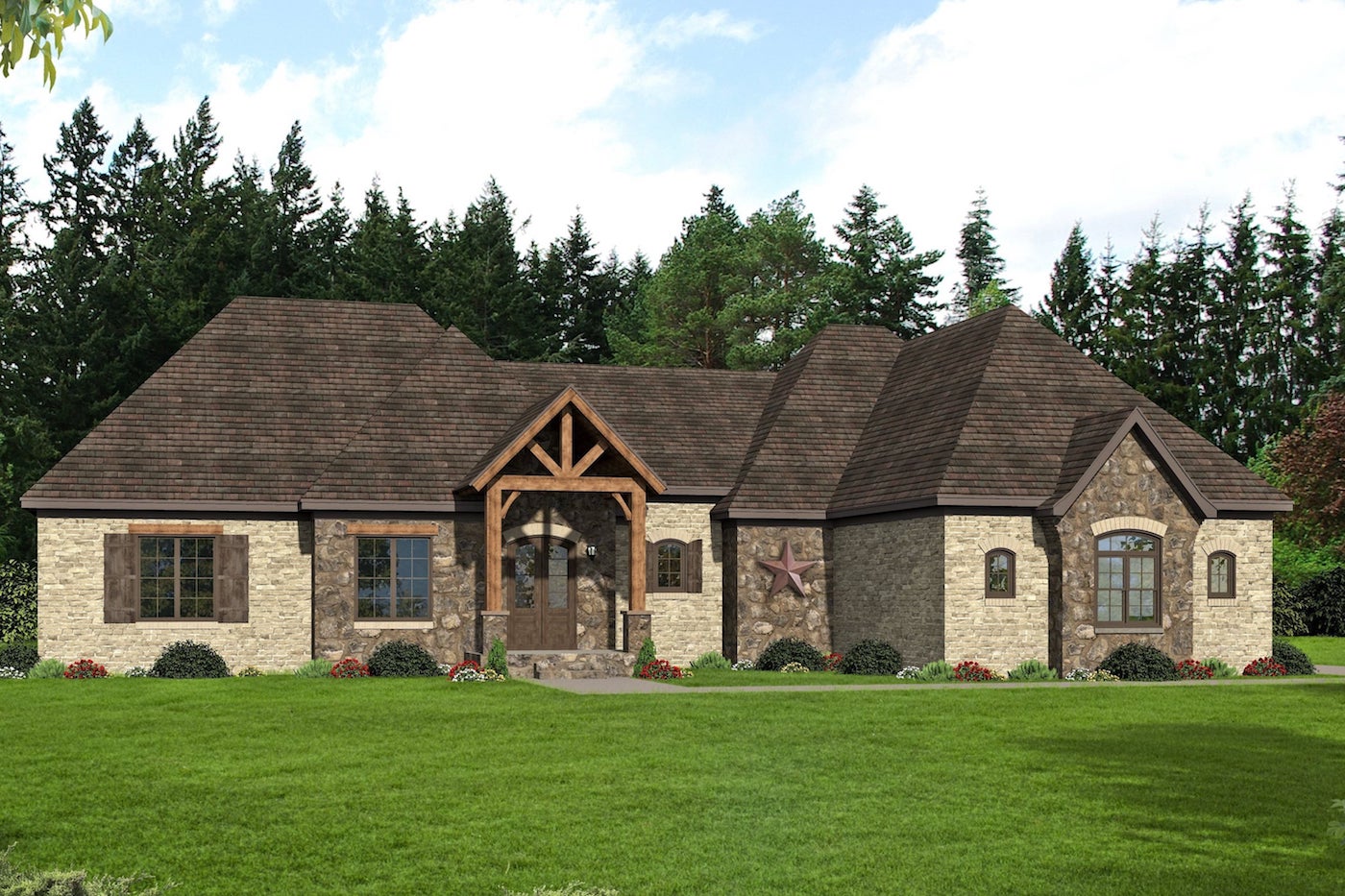 Front View of this 3-Bedroom, 3452 Sq Ft Plan - 196-1075