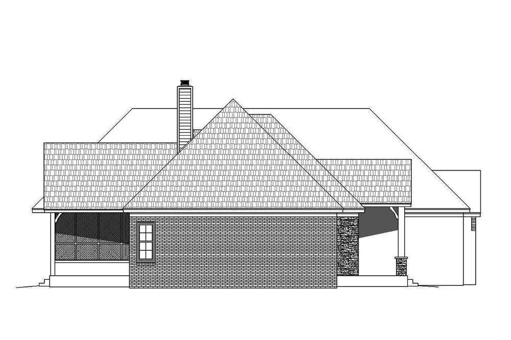 Home Plan Left Elevation of this 3-Bedroom,3452 Sq Ft Plan -196-1075