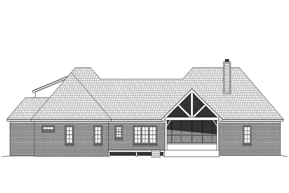 Home Plan Rear Elevation of this 3-Bedroom,3452 Sq Ft Plan -196-1075