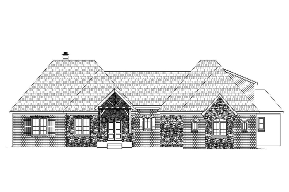 Home Plan Front Elevation of this 3-Bedroom,3452 Sq Ft Plan -196-1075