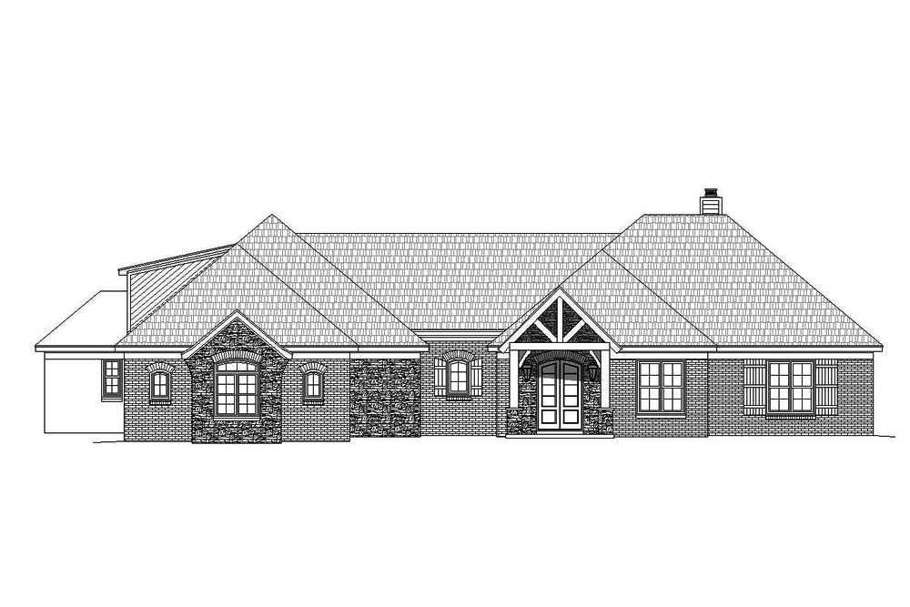 Home Plan Front Elevation of this 3-Bedroom,3292 Sq Ft Plan -196-1076