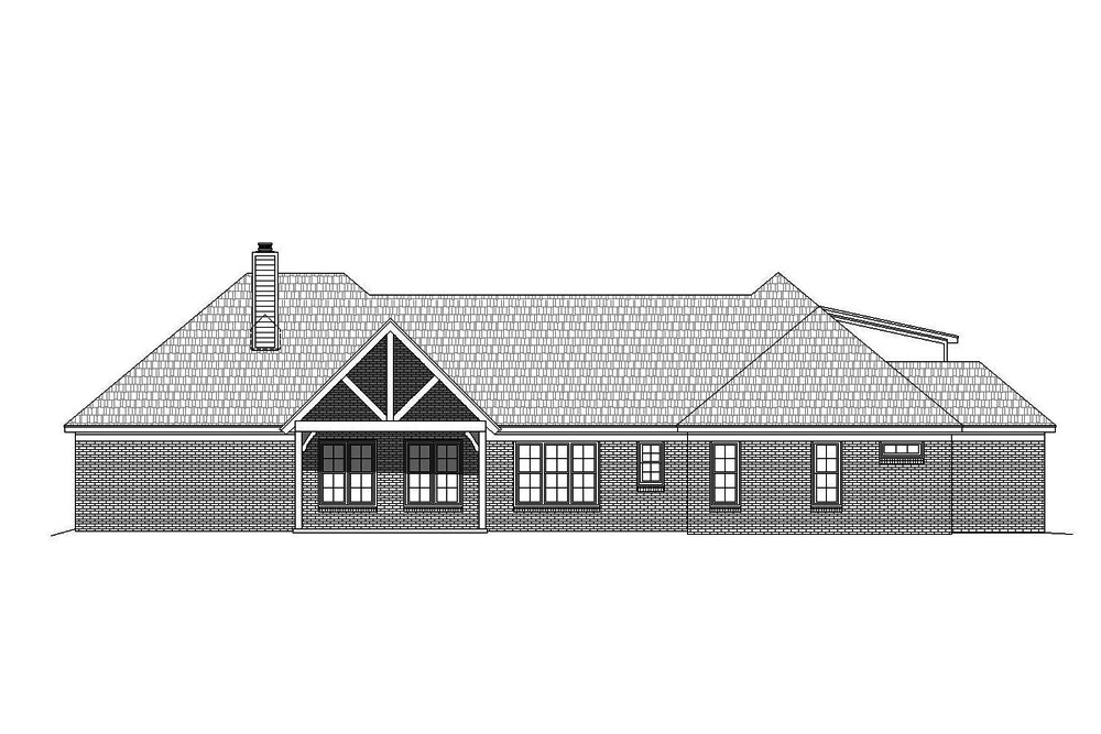 Home Plan Rear Elevation of this 3-Bedroom,3292 Sq Ft Plan -196-1076