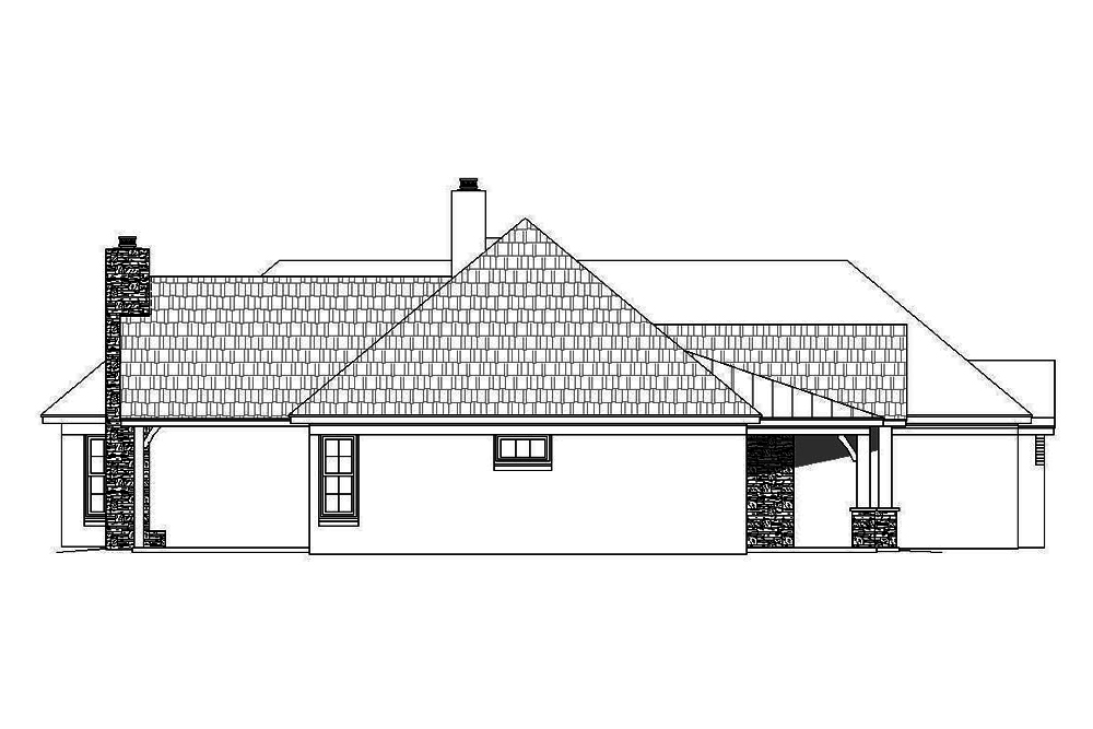 Home Plan Left Elevation of this 3-Bedroom,2816 Sq Ft Plan -196-1077